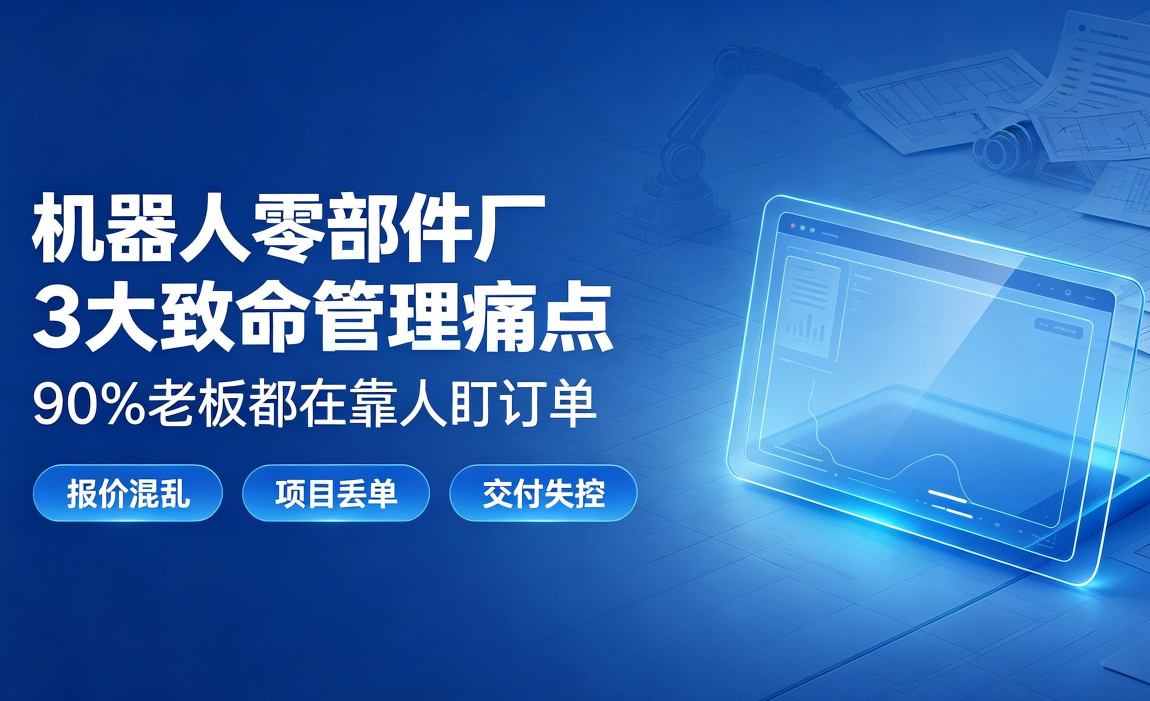 机器人零部件企业核心痛点：标品交付混乱、大客户定制项目跟进失控如何解决