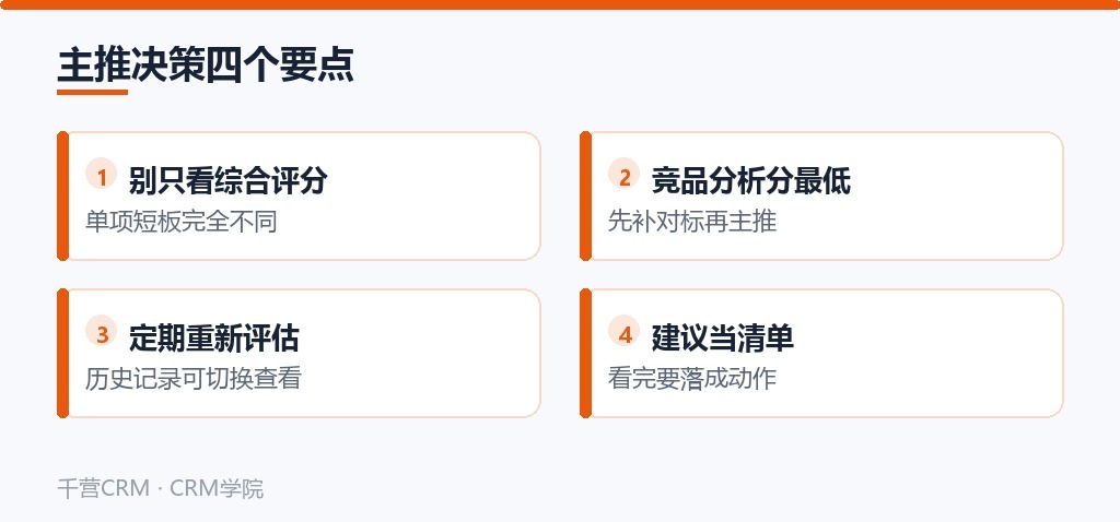 主推决策四个要点:读分、补课、复盘
