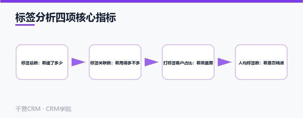 标签分析四项核心指标:总数、关联数、占比、人均