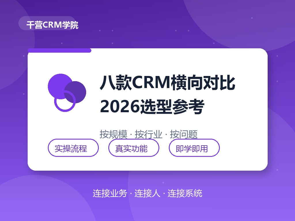 2026年CRM系统排行榜:八款主流产品横向对比